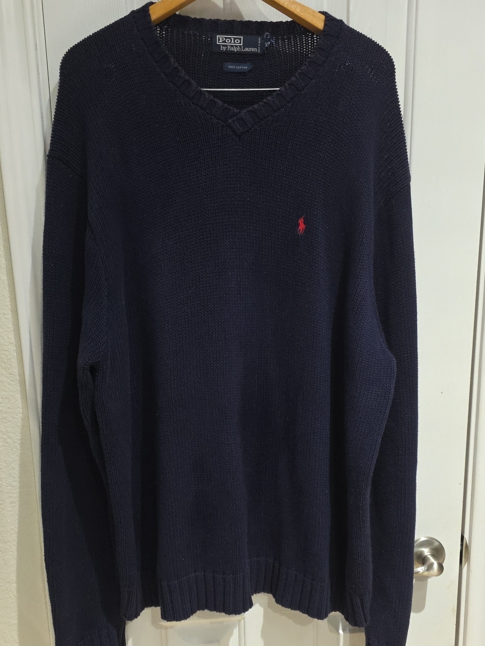 Polo by Ralph Lauren Men's Navy V-Neck Sweater Size XXL